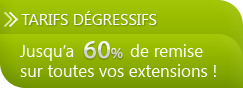 nom domaine tarif dégressif - 60 % sur toutes nos extensions